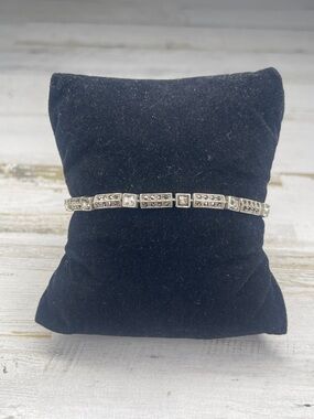 Judith Jack Sterling Silver Marcasite CZ Link Bracelet Vintage